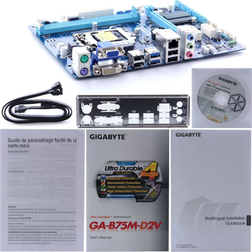 Gigabyte GA-B75M-D2V, B75, DualDDR3-1600, SATA3, SATA2, DVI, D-SUB ...