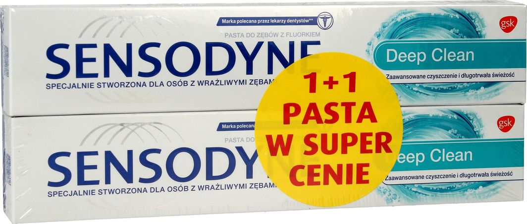 GSK Sensodyne Pasta do zębów Deep Clean DUO 75 ml x 2 1