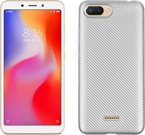 Etui Carbon Fiber Xiaomi Redmi Mi A1 srebrny/silver 1