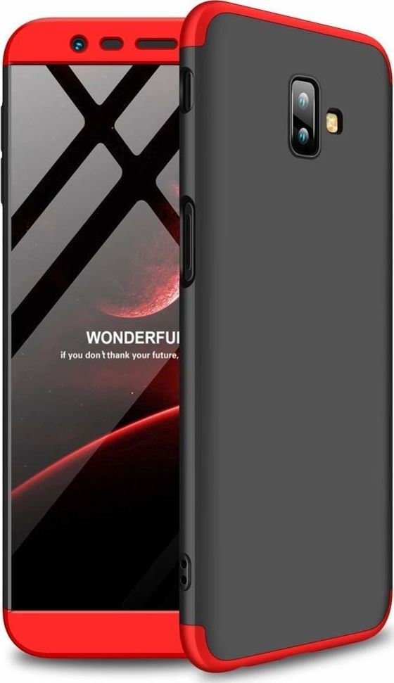 Hurtel 360 Protection etui na całą obudowę przód + tył Samsung Galaxy J6 Plus 2018 J610 czarno-czerwony uniwersalny 1