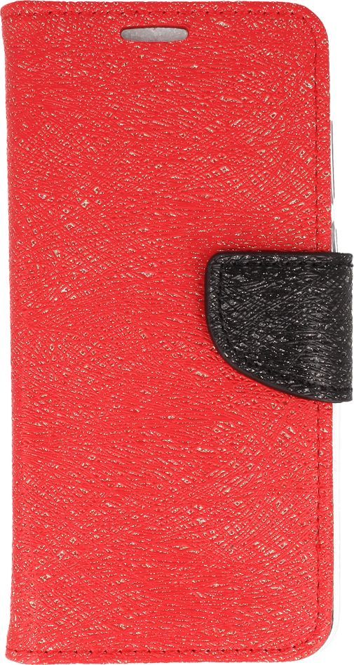 Etui portfel fancy SAMSUNG J3 2016 czerwono-czarny shine uniwersalny 1