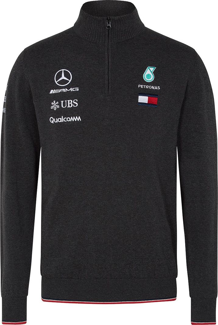 Mercedes AMG Petronas F1 Team Bluza męska Half Zip szara r