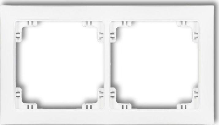 Karlik Ramka uniwersalna podwójna z tworzywa Deco Soft biały mat (25DRSO-2) 1