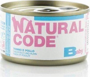 Natural Line s.r.l NATURAL CODE KOT 85g KITTEN BABY TUNA KURA /24 1