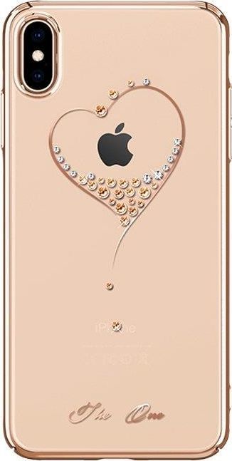 Kingxbar Kingxbar Wish Series etui ozdobione oryginalnymi Kryształami Swarovskiego iPhone XS / X złoty uniwersalny 1