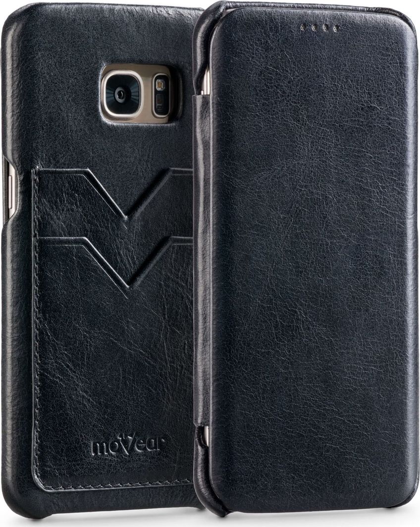 moVear Etui Samsung Galaxy S7 EDGE (G935F) MOVEAR Czarna SKÓRA Kieszonki na Karty Standard 1