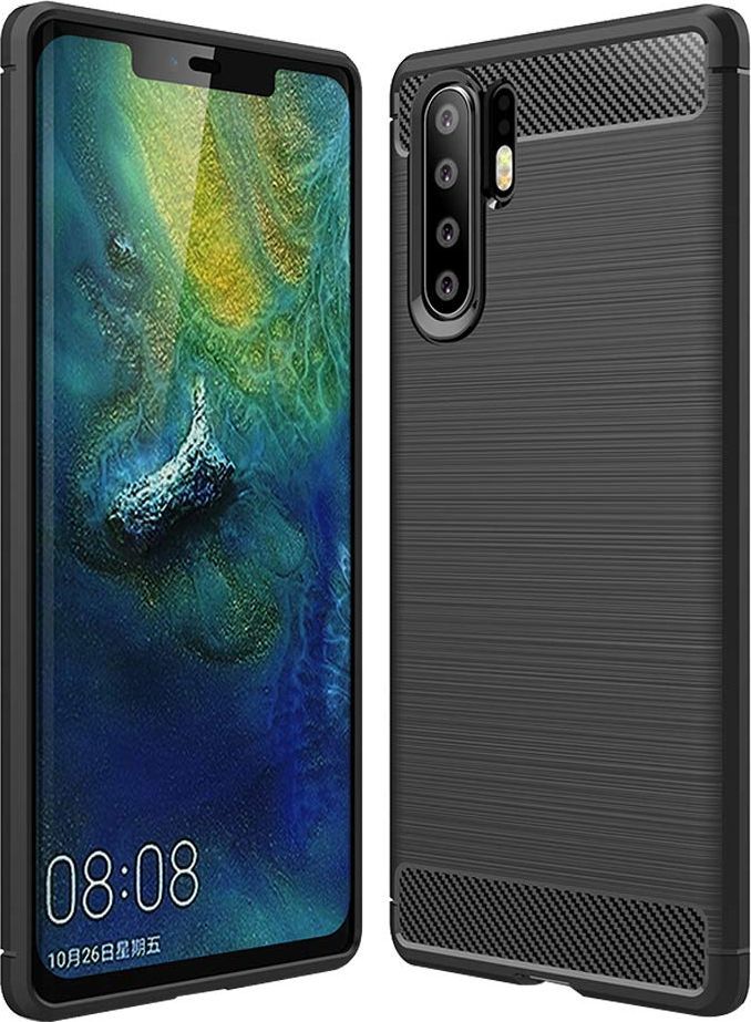 Hurtel Carbon Case elastyczne etui pokrowiec Huawei P30 Pro czarny uniwersalny 1