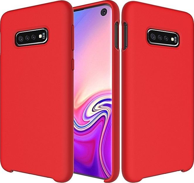 Hurtel Silicone Case elastyczne silikonowe etui pokrowiec Samsung Galaxy S10 czerwony uniwersalny 1
