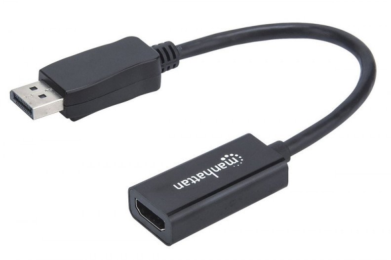 Adapter AV Manhattan DisplayPort - HDMI czarny (151634) 1