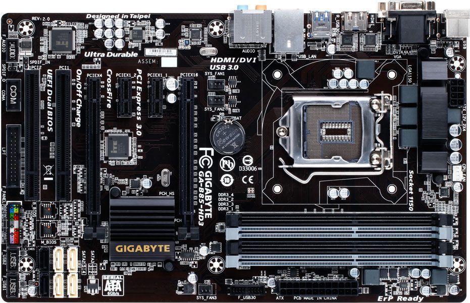 Płyta główna Gigabyte GA-B85-HD3, B85, DualDDR3-1600, SATA3, HDMI, GBLAN, ATX (GA-B85-HD3) 1