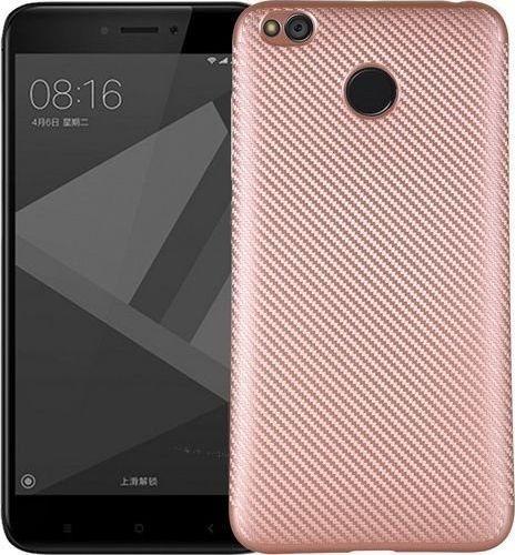 Etui Carbon Fiber Redmi 4A różowo-złoty 1
