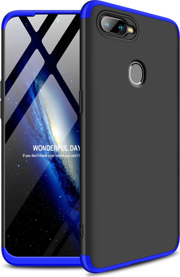 Hurtel 360 Protection etui na całą obudowę przód + tył Oppo AX7 czarno-niebieski uniwersalny 1