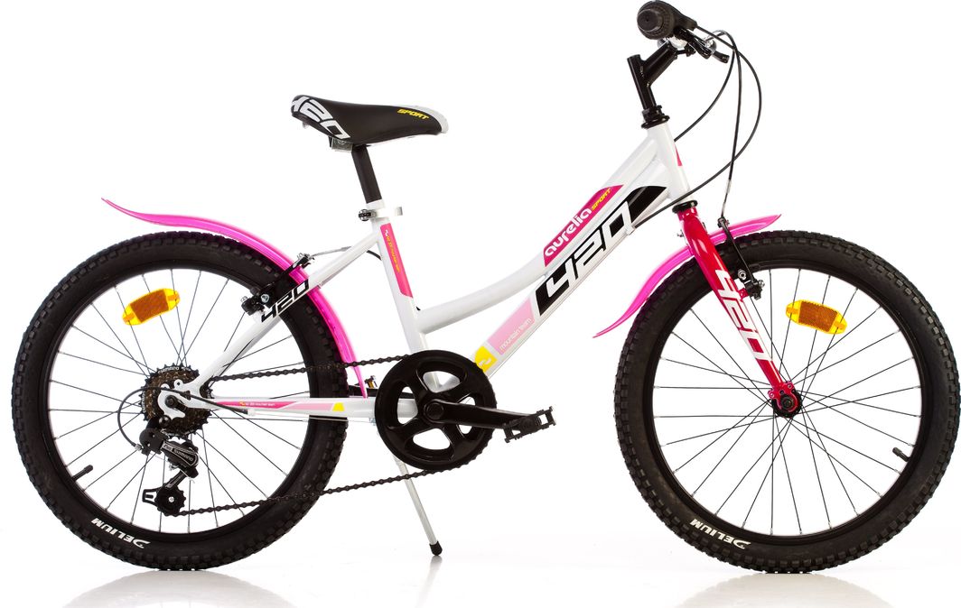 Dino bikes Rower dziecięcy biały różowy 20" 1