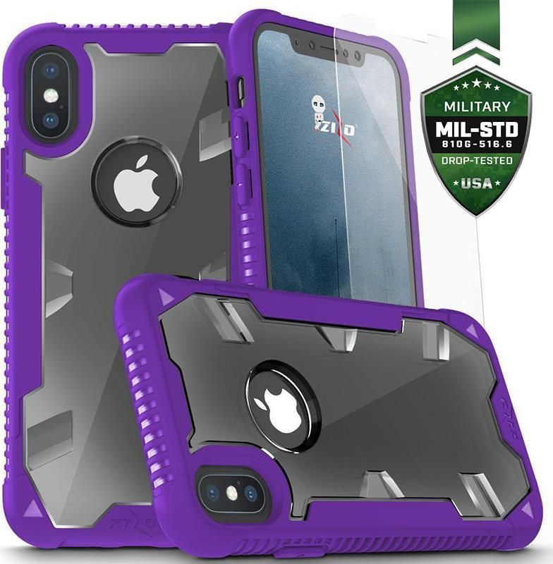 Zizo Zizo Proton Case - Pancerne Etui Iphone X Ze Szkłem 9h Na Ekran (purple/trans Clear) 1
