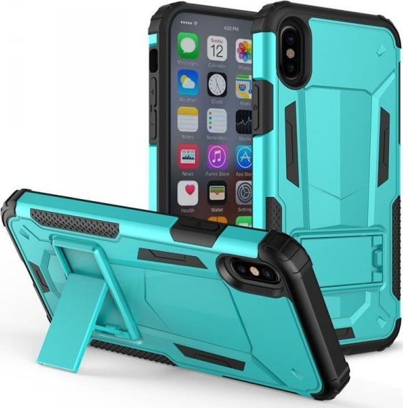 Zizo Zizo Hybrid Transformer Cover - Pancerne Etui Iphone X Z Podstawką (teal/black) 1