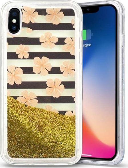 Zizo Zizo Liquid Glitter Star Case - Etui Iphone X (pink Flowers) 1