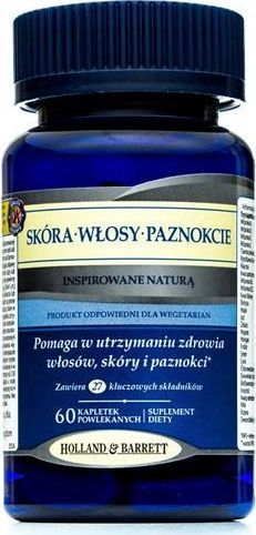 Holland & Barrett HOLLAND BARRETT_Suplement diety wzmacniający skórę włosy paznokcie suplement diety 60 tabletek powlekanych 1