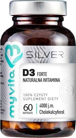 MYVITA MYVITA_Silver Witamina D3 Forte 4000IU 100% czysty suplement diety 60 kapsułek 1