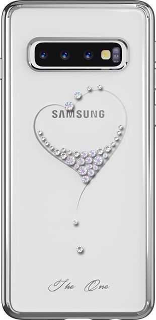 Kingxbar Kingxbar Wish Series etui ozdobione oryginalnymi Kryształami Swarovskiego Samsung Galaxy S10 Plus srebrny uniwersalny 1