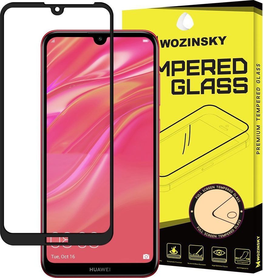 Wozinsky Wozinsky super wytrzymałe szkło hartowane Full Glue na cały ekran z ramką Case Friendly Huawei Y5 2019 czarny uniwersalny 1
