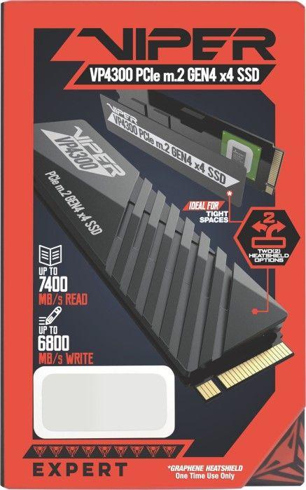 【動作品】Viper VP4300 M.2 SSD　1TB Patriot 1TB M.2 PCIe Gen4 NVMe Viper VP4300 Lite - Dyski SSD