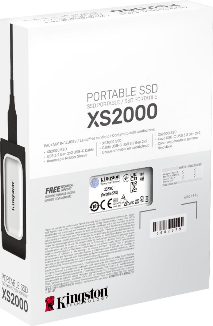Kingston XS2000 1TB Czarno-srebrny (SXS2000/1000G) - Dysk