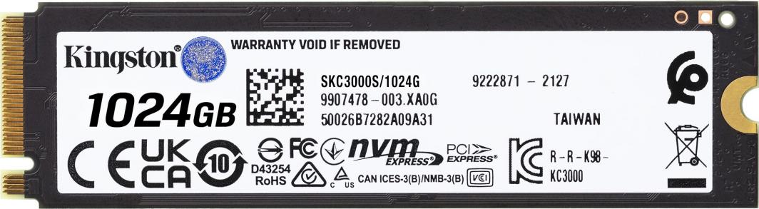 【美品】Kingston M.2 SSD KC3000 1TB 1024GB Kingston KC3000 1TB M.2 2280 PCI-E x4 Gen4 NVMe (SKC3000S