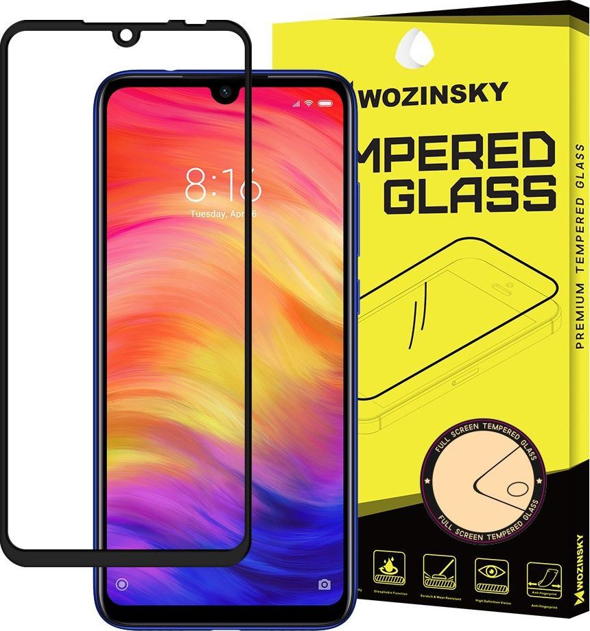 Wozinsky Wozinsky super wytrzymałe szkło hartowane Full Glue na cały ekran z ramką Case Friendly Xiaomi Redmi 7 czarny uniwersalny 1