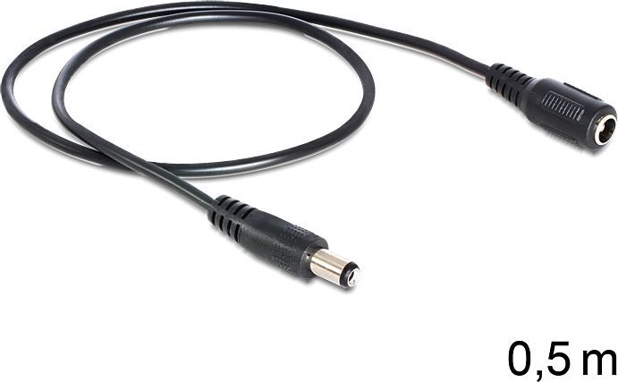Delock 0.5m, Czarny (83290)