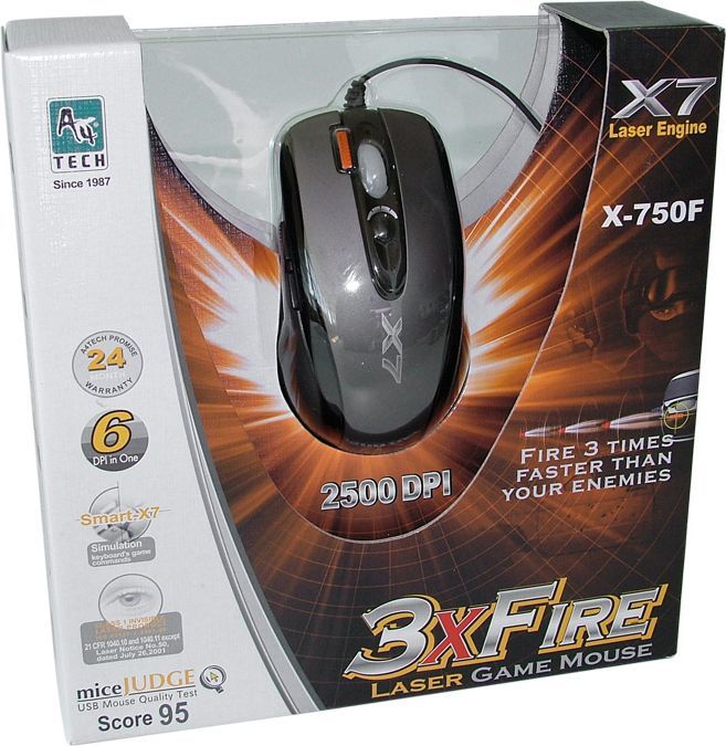 Mysz A4Tech X-750F Srebrna 1