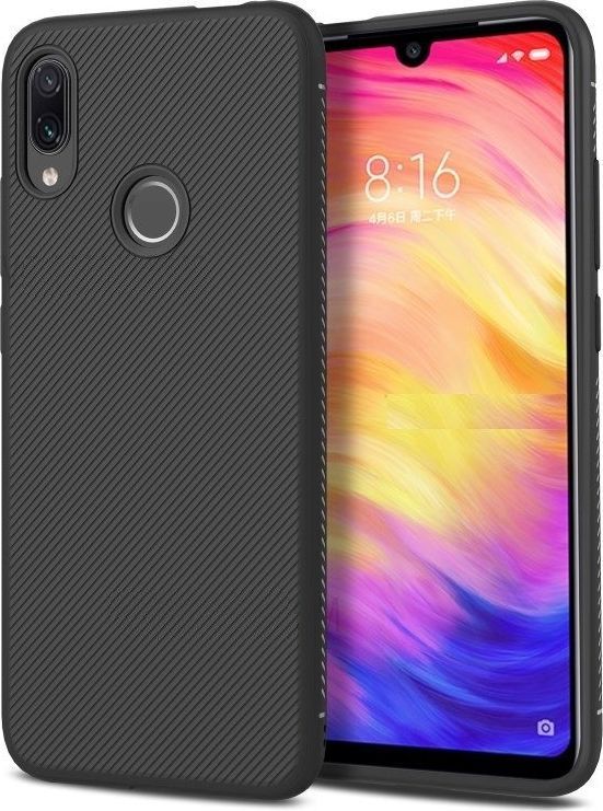 Etui Twill Texture XIAOMI REDMI NOTE 7 czarne uniwersalny 1