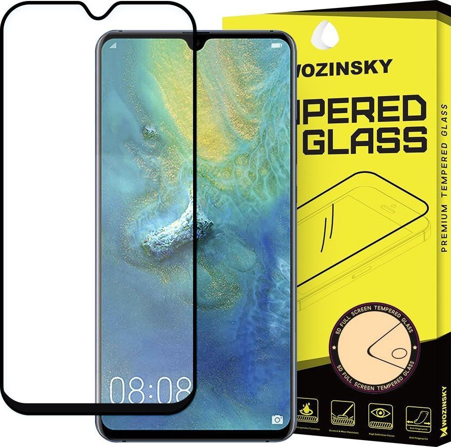 Wozinsky Wozinsky super wytrzymałe szkło hartowane Full Glue na cały ekran z ramką Case Friendly Huawei Mate 20 czarny uniwersalny 1