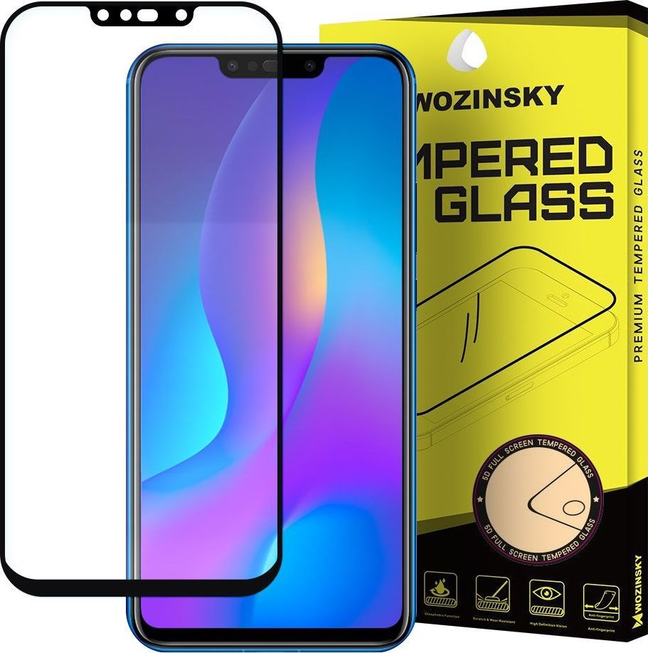Wozinsky Wozinsky super wytrzymałe szkło hartowane Full Glue na cały ekran z ramką Case Friendly Huawei P Smart Plus 2019 czarny uniwersalny 1