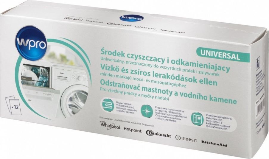Whirlpool Środek czyszcząco-odkamieniający do pralek i zmywarek 12 saszetek -8015250583274 1