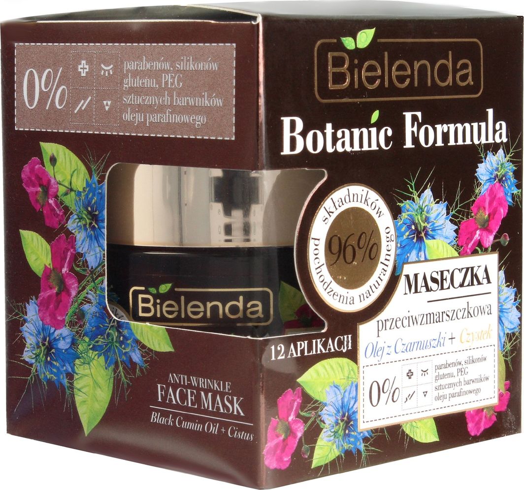 Bielenda Maseczka do twarzy Botanic Formula Olej z Czarnuszki + Czystek przeciwzmarszczkowa 50ml 1