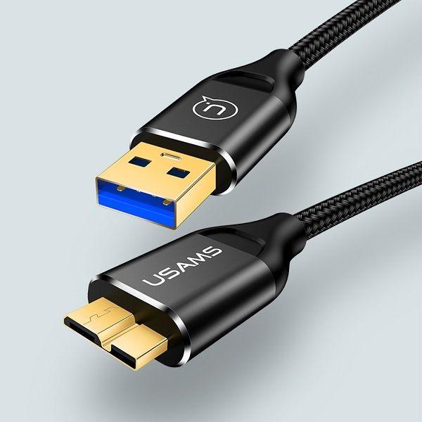 Usams Pleciony U19 USB 3 0 Micro USB B Do Dysku Zewn trznego 2m Czarny usams-pleciony-u19-usb-3-0-micro-usb-b-do-dysku-zewn-trznego-2m-czarny