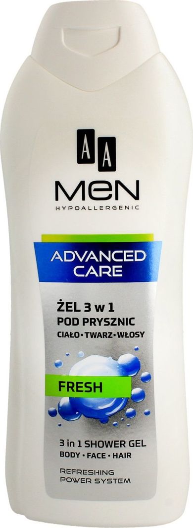 AA AA_Men Advanced Care Shower Gel 3in1 żel pod prysznic 3w1 Fresh 400ml 1