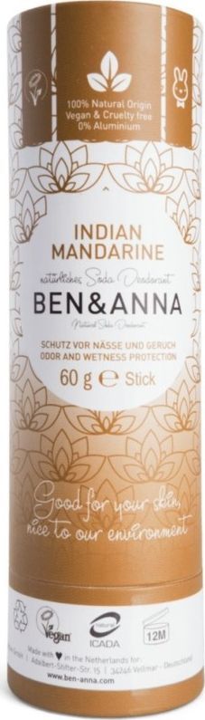 Ben&Anna BEN ANNA_Natural Soda Deodorant naturalny dezodorant na bazie sody sztyft kartonowy Indian Mandarine 60g 1