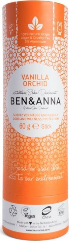 Ben&Anna BEN ANNA_Natural Soda Deodorant naturalny dezodorant na bazie sody sztyft kartonowy Vanilla Orchid 60g 1