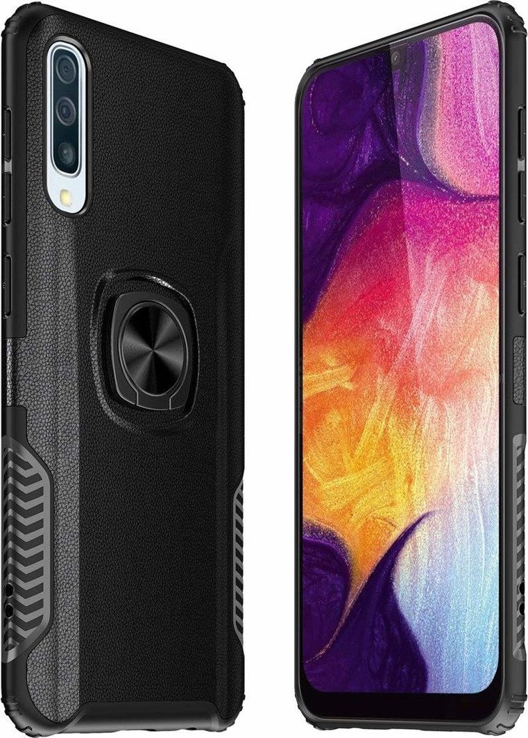 Etui Pancerne Armor Ring Cover Holder 360 SAMSUNG GALAXY A50 czarne uniwersalny 1