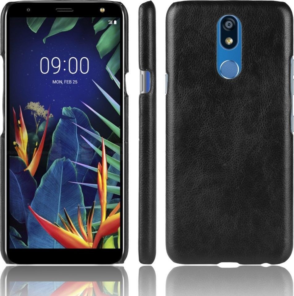 Etui Slim case nakładka skórzana Litchi LG K40 / K12+ / K12 Plus czarne uniwersalny 1