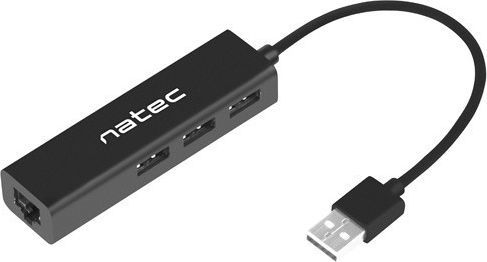 HUB USB Natec 1x RJ-45  + 3x USB-A 2.0 (NHU-1413) 1
