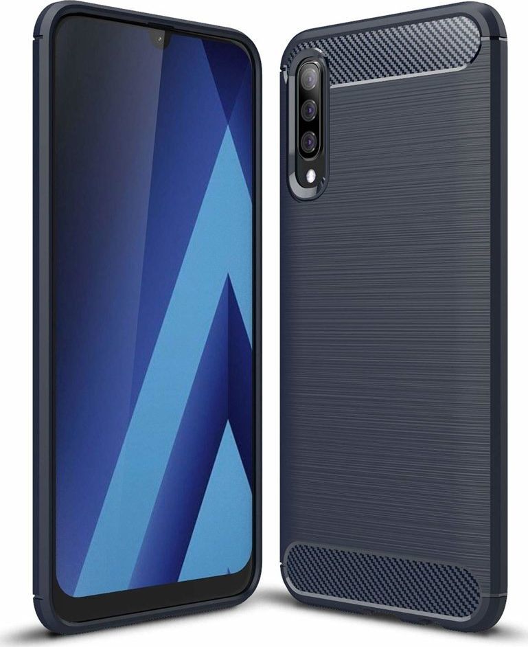 Hurtel Carbon Case elastyczne etui pokrowiec Samsung Galaxy A70 niebieski uniwersalny 1