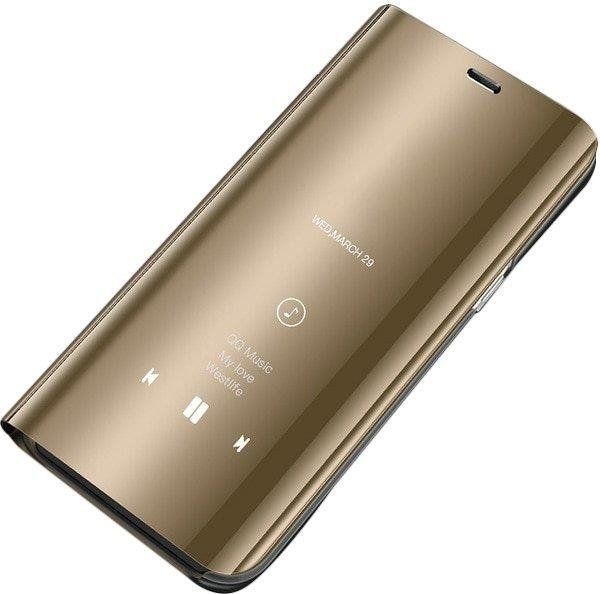Hurtel Clear View Case futerał etui z klapką Huawei Y5 2019 złoty uniwersalny 1