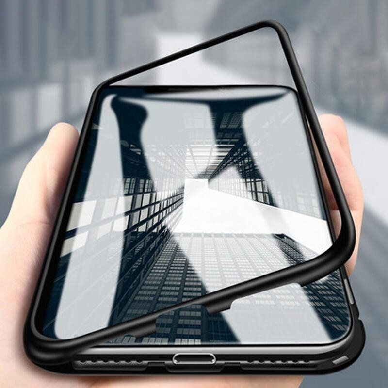 Wozinsky Magnetic Case magnetyczne etui 360 pokrowiec na całą obudowę przód + tył OnePlus 7 Pro czarny uniwersalny 1