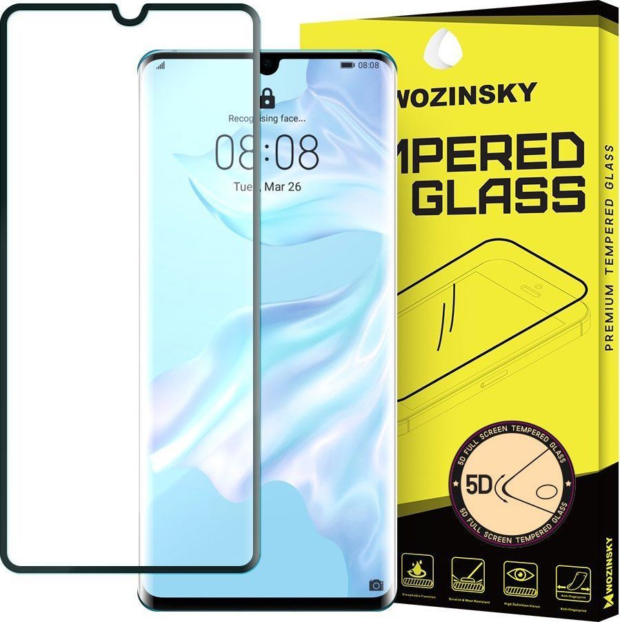 Wozinsky Wozinsky super wytrzymałe szkło hartowane 5D Full Glue na cały ekran z ramką Huawei P30 Pro czarny uniwersalny 1