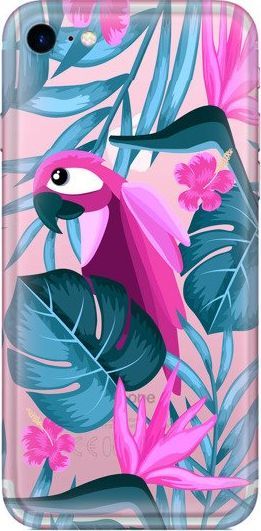 CaseGadget CaseGadget ETUI NADRUK PAPUGA I KWIATY IPHONE 7 / 8 standard 1