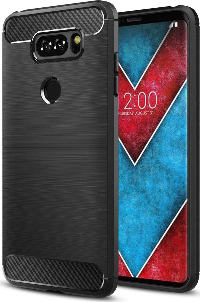 Carbon case elastyczne etui pokrowiec LG Q60 czarny uniwersalny 1
