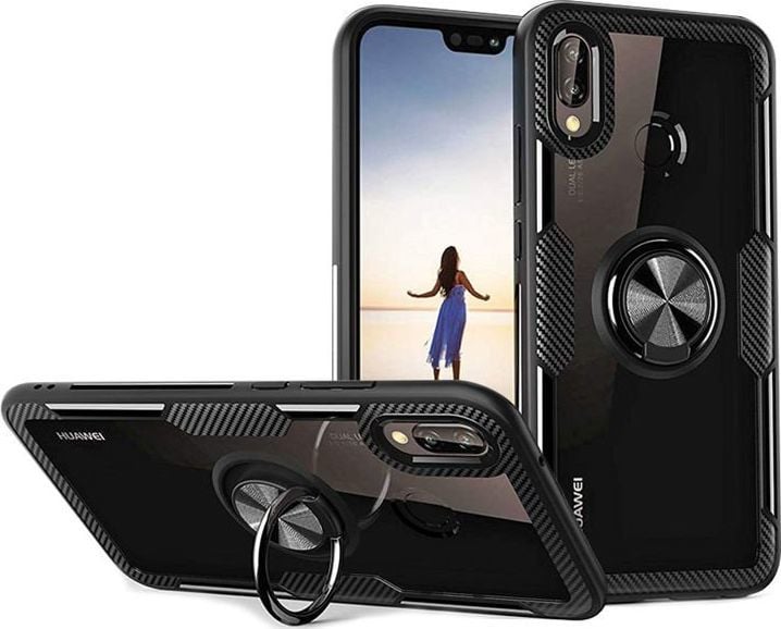 Alogy Etui Alogy Ring Holder Clear Armor do Huawei P20 Lite czarne uniwersalny 1