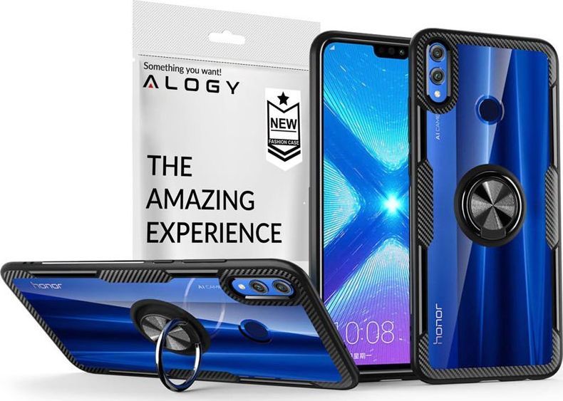 Alogy Etui Alogy Ring Holder Clear Armor do Huawei Honor 8X czarne uniwersalny 1